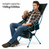 Fauteuil lune moderne pliable pour adulte à dossier haut, confortable, en alliage d'aluminium, pour extérieur et plage, portable, écologique, léger et facile à ranger