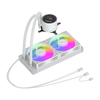 Refroidisseur liquide AIO ARGB COOLLEO 240 mm avec affichage de la température, dissipateur thermique en cuivre, refroidisseur d'eau pour processeur PC, radiateur LGA115X/1200/1700/1851AMD