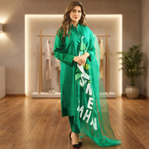 ชุดเดรสชีฟองทันสมัย Chand Sitara Kubra Khan ทรงเข้ารูป คอเหลี่ยม ซักได้ สำหรับผู้ใหญ่ - Product Image 2