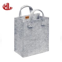 Promotion personnalisé blanc coloré Mini feutre sac organisateur étui à cosmétiques petit voyage maquillage sac fermeture éclair pochette gris bohème 2mm