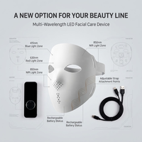 Masque de beauté LED multi-spectre avec batterie rechargeable de 3000 mAh pour les applications de soins du visage