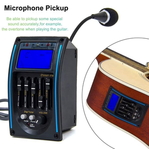 Preamplificador Profesional EQ PM para Guitarra Acústica, Ecualizador de 5 Bandas, <span class=keywords><strong>Afinador</strong></span> LCD, Micrófono Integrado, Sistema Piezoeléctrico, Plástico - Product Image 3
