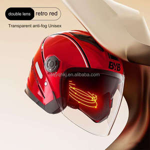 Dernier modèle de casque <span class=keywords><strong>moto</strong></span> demi-face en ABS avec double visière, respirant, toutes saisons, accessoires pour scooter, équipement de réglage, vente en gros - Product Image 2