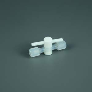 วาล์วหยุดแบบแมนนวล 2 ทาง PFA สำหรับท่อขนาด 1/4 นิ้ว ระบบจ่ายของเหลวที่มีความเป็นกรด ทนการกัดกร่อน ความบริสุทธิ์สูง ทนอุณหภูมิสูง สำหรับงาน OEM - Product Image 2