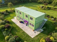 Maison conteneur préfabriquée à deux étages, personnalisable en usine, prix usine professionnel OEM, pour bureau moderne