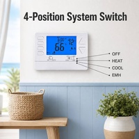 Riseem HVAC 2 Heat 1 Cool Pompe à chaleur programmable EM HEAT Thermostat d'urgence pour climatiseur HVAC