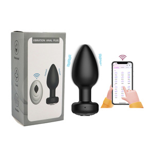 Schwarzer Analplug Version APP Fernbedienung Analplug 10 Geschwindigkeiten Kabelloser Vibrations-Buttplug für Männer Frauen Erwachsene Analsex-Spielzeuge - Product Image 1