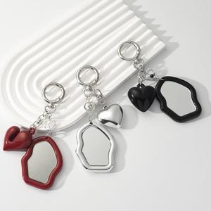 Simple Red Sweet and Exquisite Temperament Car <b>Headset</b> Backpack Mobile <b>Phone</b> Decorative Mirror Keychain - Product Image 1