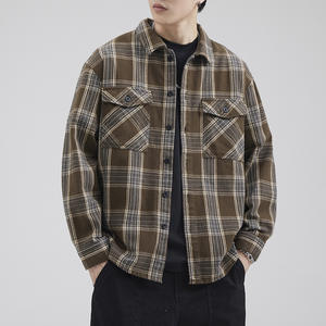 All'ingrosso camicia di flanella su misura molti colori nuove camicie da uomo a maniche lunghe camice casual giacca di cappotto invernale per gli uomini - Product Image 6