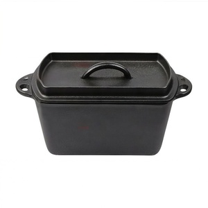 Four à pain en fonte Rôtissoire à <span class=keywords><strong>induction</strong></span> durable avec couvercle Plat de cuisson <span class=keywords><strong>rectangulaire</strong></span> pour la cuisson à la maison - Product Image 5