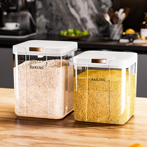 A&King Transparent Food Storage Container Rectangle Clip-On Lid Sealed For Grains And Cereals - Product Image 4