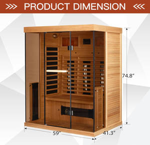 Sauna a casa moderna multifunzionale personalizzata di alta qualità 2-3 persone Sauna a infrarossi - Product Image 2