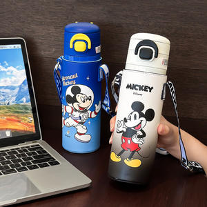 ขวดน้ำดิสนีย์มิกกี้ฉนวนกันความร้อน 500 มล. สแตนเลสพร้อมปลอกหุ้มสำหรับเด็กใช้ในโรงเรียน - Product Image 1