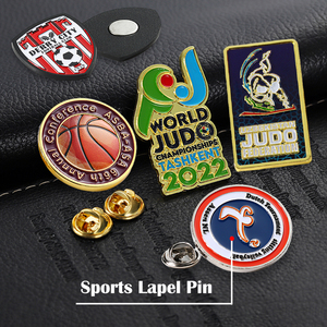 Épingles à vêtements de sécurité AI-MICH Mini de bonne qualité, épingles à revers roulantes, logo personnalisé, épingles dorées, métal plaqué or - Product Image 6