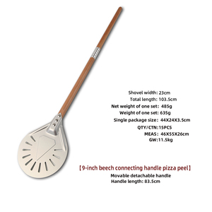 <span class=keywords><strong>Pelle</strong></span> à pizza ronde avec manche étendu <span class=keywords><strong>en</strong></span> <span class=keywords><strong>bois</strong></span> massif, de 7 à 10 pouces, pour le traitement sous-marin personnalisé - Product Image 3
