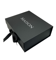 Coffret cadeau magnétique noir de luxe imprimé personnalisé, boîtes cadeaux en gros avec couvercle magnétique