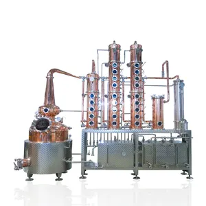 Equipo Stills 200L 300L 500L Destiladores con configuraciones personalizadas para hacer whisky Gin Vodka Ron Destilería de cobre rojo