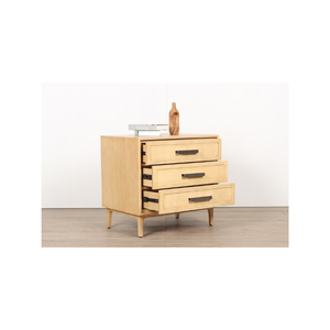 Mesa de Noche Ardena de Madera Maciza de Color Natural con Almacenamiento, Diseño Moderno y Elegante para Dormitorio - Product Image 4