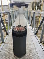 Chauffe-terraces au propane en acier moderne de forme hexagonale avec foyer rapide sans fumée