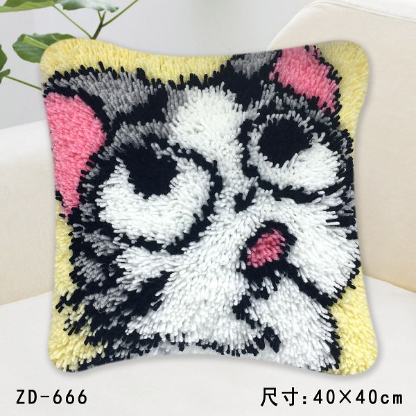 Housse de coussin au crochet Kitty