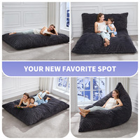Fauteuil pouf rectangulaire de luxe décontracté Supreouts 3-en-1, coussin de sol géant convertible, housse lavable en machine, canapé