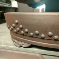 Grand pot à bonsaï en sable violet avec cornes de nuage, tambour à ongles, Yixing