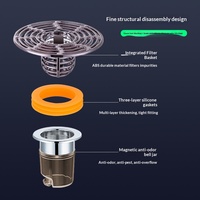 Système de drainage submersible en PVC durable, anti-odeur, anti-refoulement, filtre à cheveux pour toilettes, salle de bain, balcon, drain de sol
