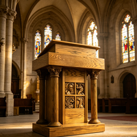 Pupitre d'église en bois sacré pour centre de ministère, lieu religieux, espace sacré, scène de sermons, lutrin