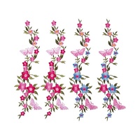 Patch en tissu brodé personnalisé, écologique, en sergé, en forme de fleur, à coudre