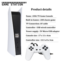 Console de jeu portable 8 bits avec 200 jeux intégrés, console de jeu rétro prenant en charge deux joueurs, sortie AV, prise japonaise, compatible avec les jeux