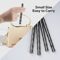 Yihuale Nouveauté – Ensemble de 8 pinceaux à ongles professionnels avec manche en métal en forme de bambou et embouts détachables, personnalisables avec logo, pour salon de manucure