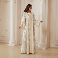 Kaftan Abaya décontracté pour femmes à manches longues et col rond, imprimé géométrique mandala ethnique, pour les occasions du soir