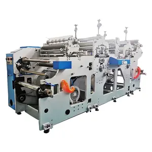 Jumbo Roll slitting and rewinding to small roll die cut label rotary machine