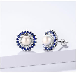 Pendientes <span class=keywords><strong>de</strong></span> plata <span class=keywords><strong>de</strong></span> ley 925 con perlas <span class=keywords><strong>de</strong></span> <span class=keywords><strong>agua</strong></span> dulce, joyería fina <span class=keywords><strong>de</strong></span> alta calidad con cierre <span class=keywords><strong>de</strong></span> tipo tuerca - Product Image 3