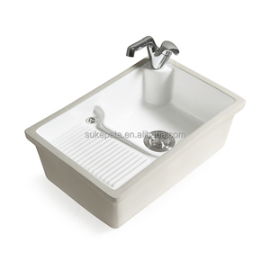 Lavabo <span class=keywords><strong>de</strong></span> Cerámica <span class=keywords><strong>de</strong></span> Diseño Moderno <span class=keywords><strong>para</strong></span> Baño, Lavabo Sobre Encimera, Lavabo <span class=keywords><strong>para</strong></span> Lavandería - Product Image 2