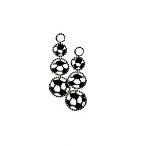 Pendientes de Diseño de Fútbol con Cuentas Blancas y Negras, Joyería Bohemia Elegante para Mujer, Pendientes de Cristal con Perlas Naturales - Product Image 1