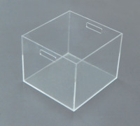 Boîte de rangement de fichiers de bureau carrée en acrylique, boîte de rangement de fichiers suspendus, organisateur de dossiers multifonction avec poignée pour le rangement