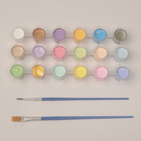 Pots de peinture acrylique personnalisés 6/12 couleurs 3ml, couleurs macaron, outils de dessin pour l'art des enfants, peintures colorées pour fêtes et bricolage avec pinceaux