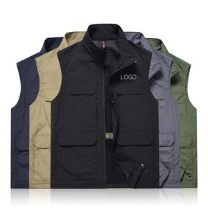 Gilet de pêcheur multi-poches 2023 avec logo de dessin animé, idéal pour la pêche, la randonnée, le reportage, la photographie, le camping et la chasse – Gilet homme - Product Image 1