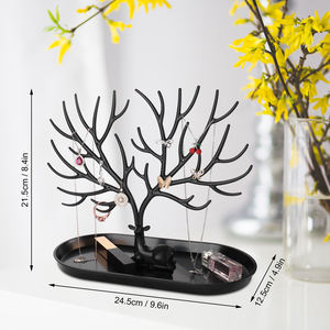 Jewelry <b>Display</b> Deer <b>Stand</b> Organizer Tray for Earrings Card <b>Necklace</b> Ring Pendant Bracelet Storage - Product Image 3