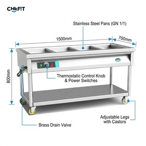 CFT Commercial Stainless Steel <b>Buffet</b> Bain Marie-Electric Food <b>Warmer</b> Thermostat Restaurant Canteen Wholesale Vendor - Product Image 2