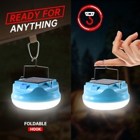 Ampoule LED rechargeable par USB IP65, charge solaire, éclairage de camping magnétique suspendu d'urgence portable pour l'extérieur