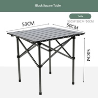 Table pliante réglable en hauteur en acier inoxydable pour le camping en plein air - Meubles d'extérieur légers et portables de conception chinoise pour