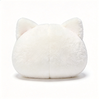 Nouveau style 2026 : Peluche chat blanc moelleuse et mignonne, coussin en peluche doux avec rembourrage en coton PP, personnalisable