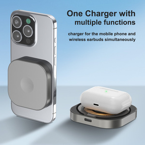 Tkt Xách Tay Từ Sạc Không Dây 15W Nhanh Chóng Sạc Pad <span class=keywords><strong>Dock</strong></span> Trạm Đối Với iPhone Đối Với Samsung Hỗ Trợ Loại-C Pd Cho Tai Nghe - Product Image 3