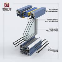 Fenêtre pliante en aluminium à rupture de pont thermique, résistante au vent, avec verre anti-ouragan, pour maison, service personnalisé