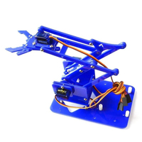 Kit DIY d'apprentissage pour robot manipulateur à bras mécanique en acrylique non assemblé à 4 degrés de liberté avec griffe