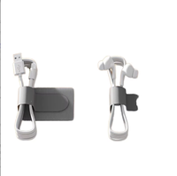 Attache-câbles auto-adhésive double face à boucles et crochets, réutilisable, pour organiser les câbles sur le bureau, le chevet, dans la voiture, en voyage - Adhésif puissant