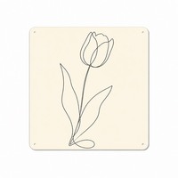 Tableau mural en aluminium motif tulipe, impression artistique carrée 20 cm