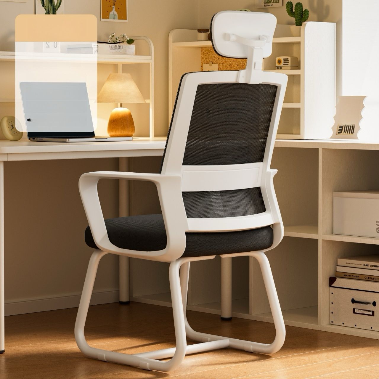 Cloud Sitting Feeling-Bold Chair Legs-Sponge Cushion-White Frame Blac0